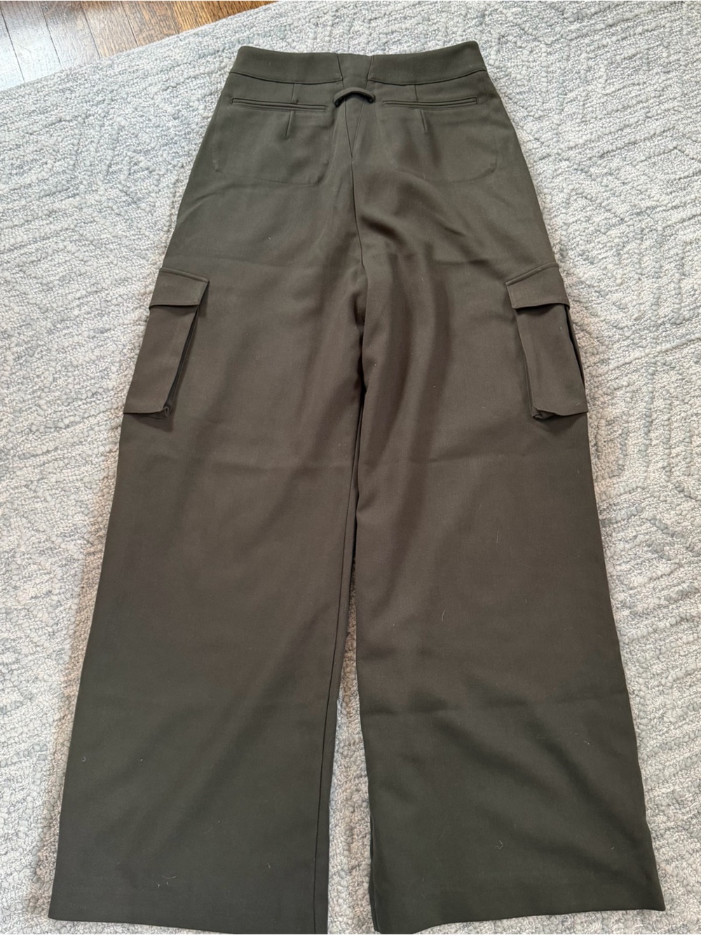 RONNY KOBO | $338 Chuck Wide-Leg Cargo Pants in Olive/Army, Size Medium - Picture 4 of 7